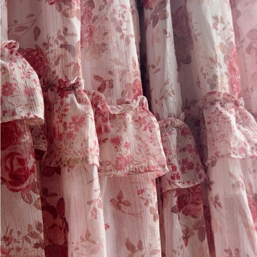 Altar'd State Blush Floral Tiered Dress - Picture 5 of 12